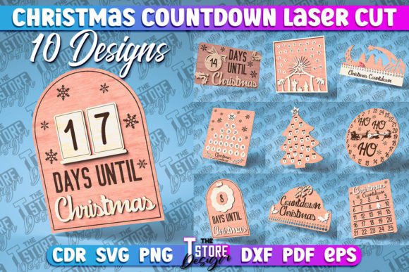 Download Christmas Countdown Laser Cut SVG Design - Christmas countdown Collection