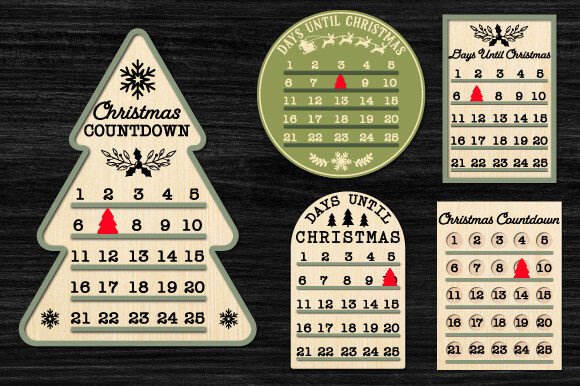 Download Christmas Countdown Laser Cut Bundle - Christmas countdown Collection
