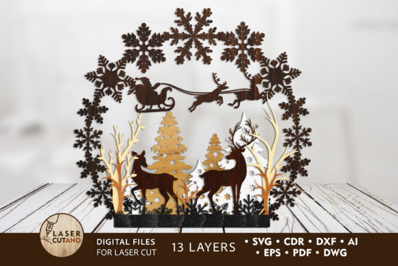 Download Christmas Stand Wood Multilayer Cut File - Multilayer Collection