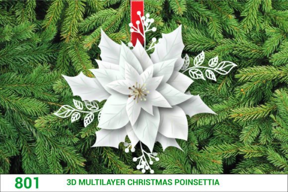 Download Christmas Multilayer Poinsettia SVG 801 - Multilayer Collection