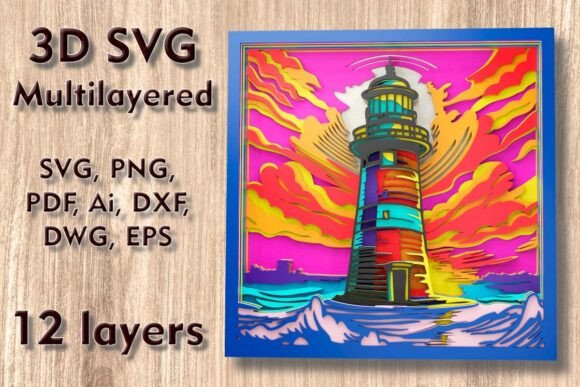 Download Lighthouse 3D SVG Multilayer Laser Files - Multilayer Collection