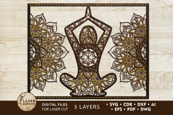 Download Multilayer Cut File YOGA PANEL Metal Art - Multilayer Collection