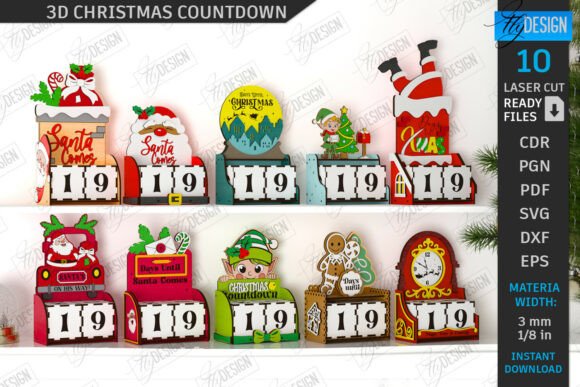 Download 3D Christmas Countdown Laser Cut Bundle - Premium Resources