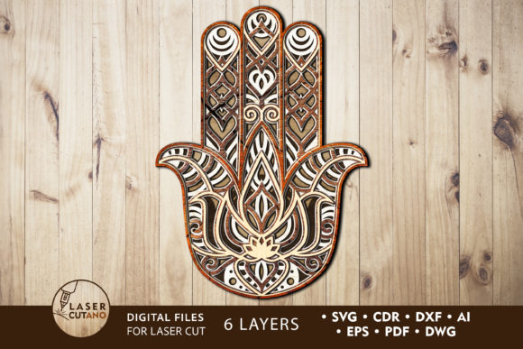 Download Multilayer Cut File HAMSA for Laser Cut - Multilayer Collection