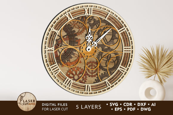 Download Clock Multilayer Laser Cut Files - Multilayer Collection