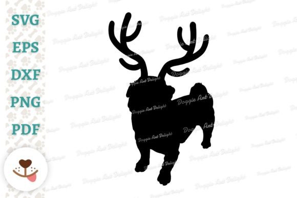 Download Christmas Pug Dog Reindeer Antlers Svg - Reindeer antlers Collection